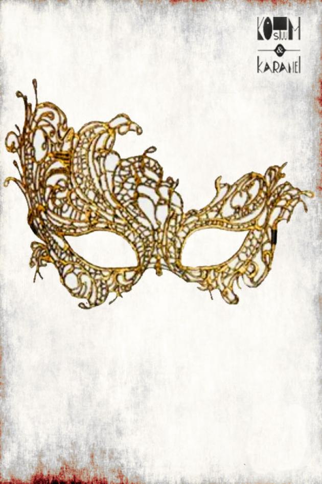 Venetiaans masker in goudkleurige kant