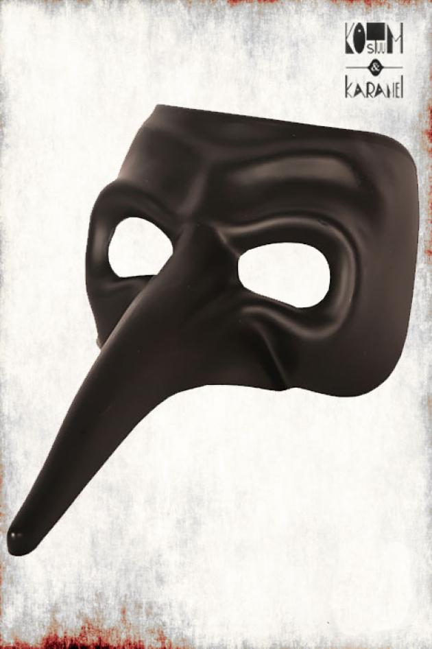 Zwart Venetiaans Masker met Lange Neus