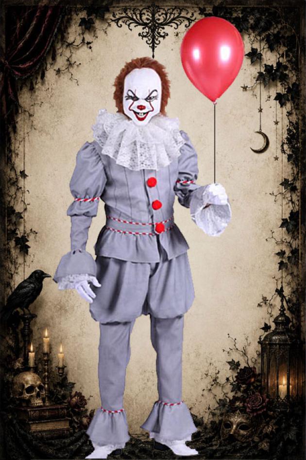 Vintage Horror Clown Kostuum Creepy