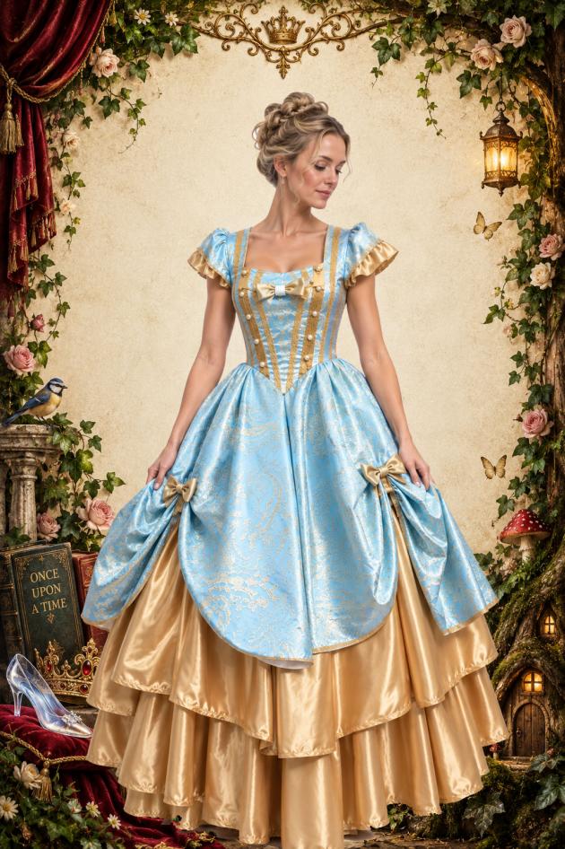 Klassieke Sprookjesprinses Jurk Blauw