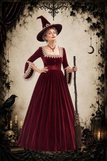 Luxe Kleed Heks Fluweel Bordeaux