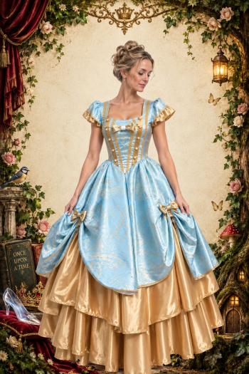 Klassieke Sprookjesprinses Jurk Blauw