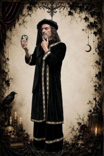 Zwarte Magiër Kostuum Tovenaar Alchemist