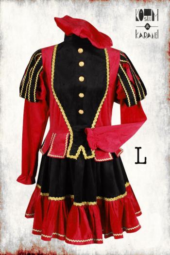 Pietenkleedje Zwart Rood L