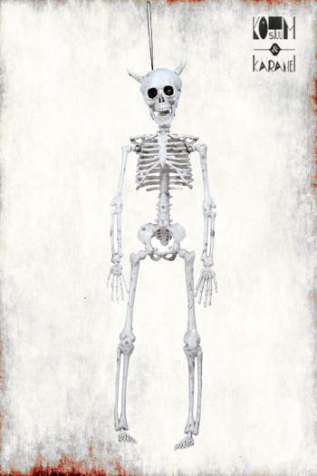 Duivel met Hoorns Mini Skelet Halloween Decoratie 40 cm