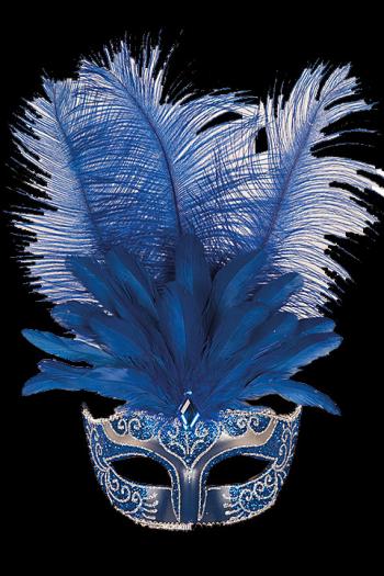 Venetiaans Masker Rana Blauw Zilver