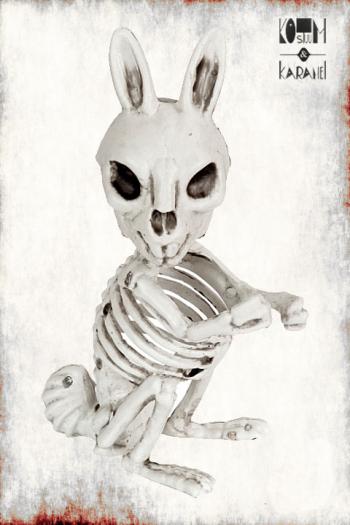 Skelet Konijn Halloween Deco 16 cm