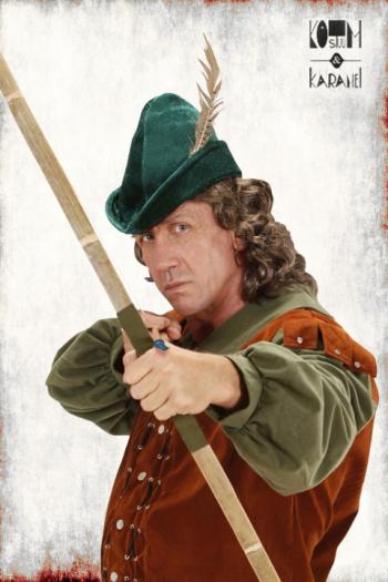 Hoedje Robin Hood Fluweel met pluim