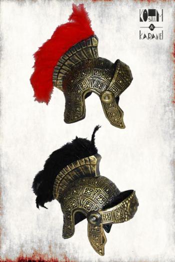 Romeinse Gladiator Helm met rode pluimen Metaal Look