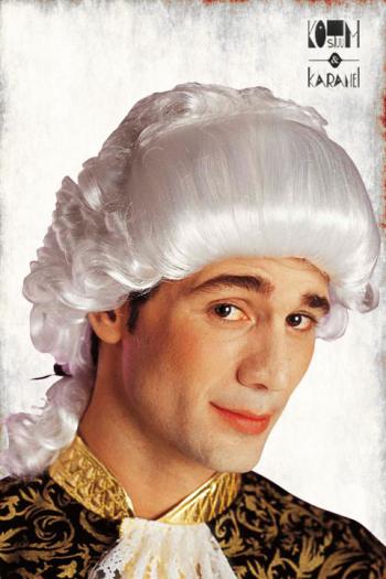 Mozart Pruik Markies Wit Rococo