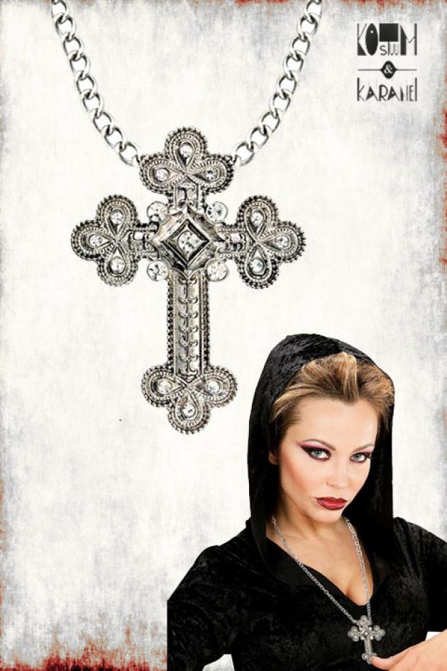 Ketting Kruis Gothic Zilver Madonna