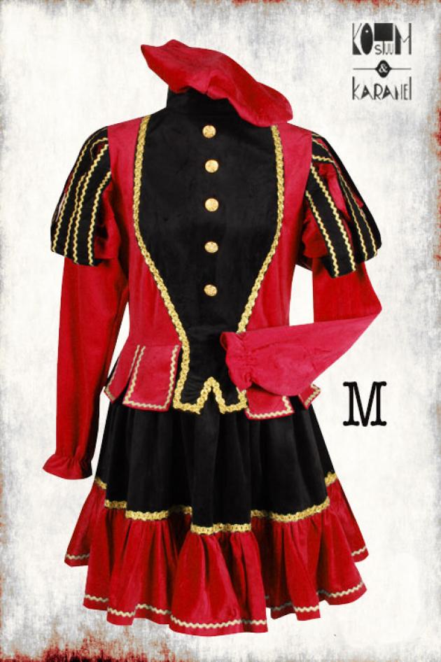 Pietenkleedje Rood Zwart M