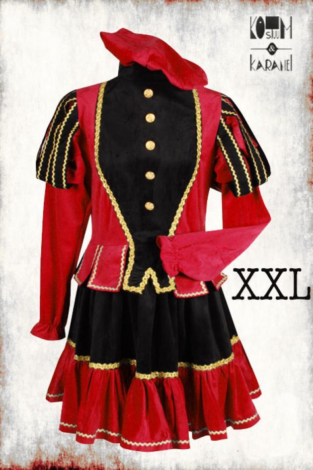 Pietenkleedje Rood Zwart XXL