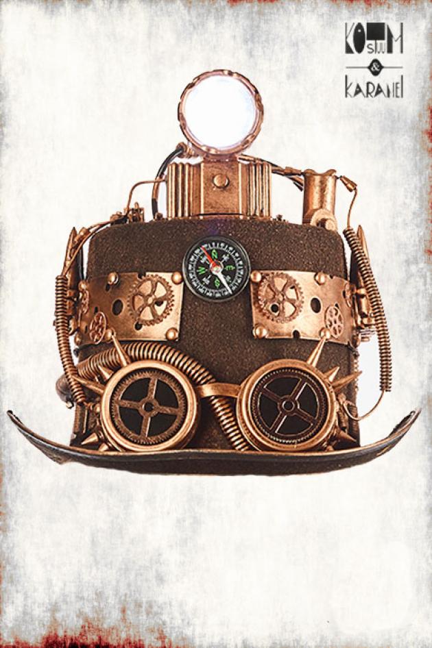Steampunk Hoed Luxe met Lamp