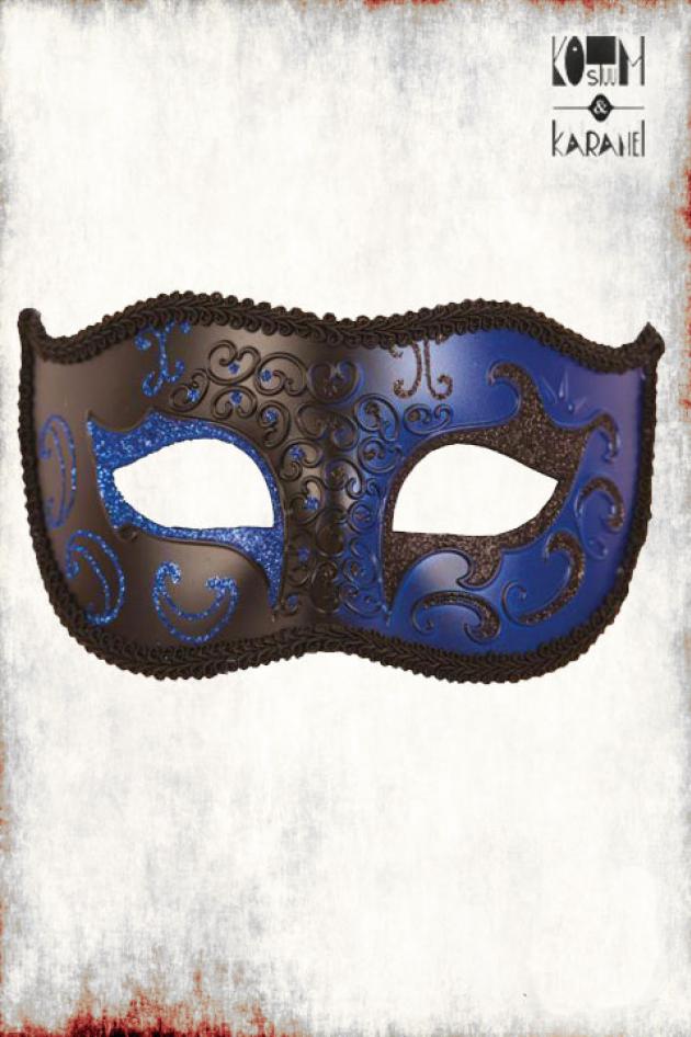 Venetiaans Masker Heren blauw zwart