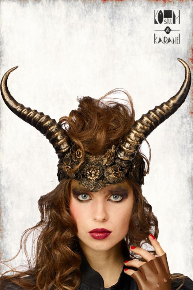 Demon Hoorns Fantasy Koper op diadeem