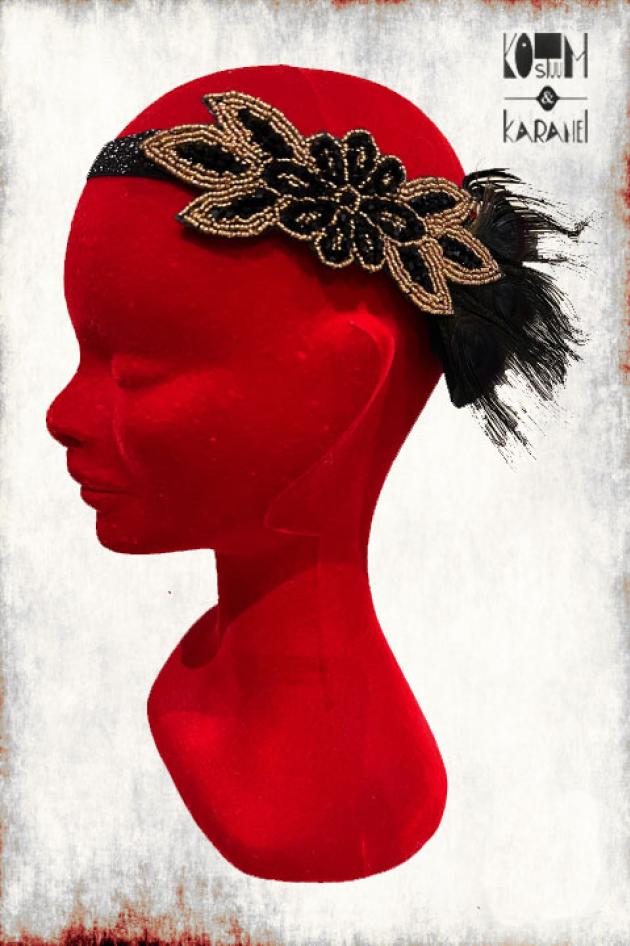 Haarband Twenties Goud Zwart